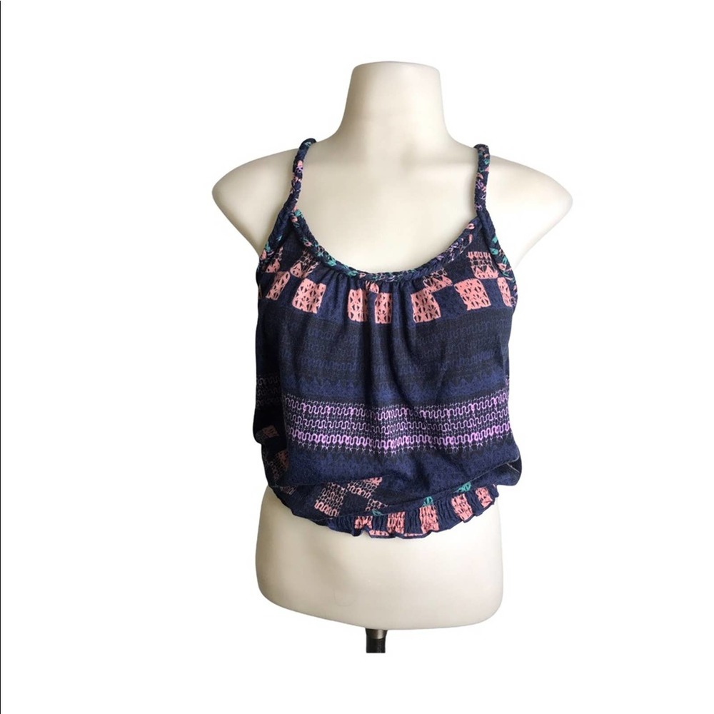 Mason & Mackenzie | Boho Braided Strap Cross Back Sleeveless Cropped Top •
